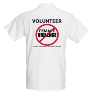 Anti-violence against females volunteer T-shirt back